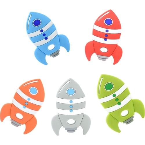5/10pcs rocket Silicone Baby Teether rodent Baby Teething Toys Chewable Animal Shape Baby Products Nursing Gift