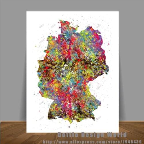 Rikivity Original Germany Map Canvas painting World Map wall art poster print Pictures Home Decoration Wall hanging sticker