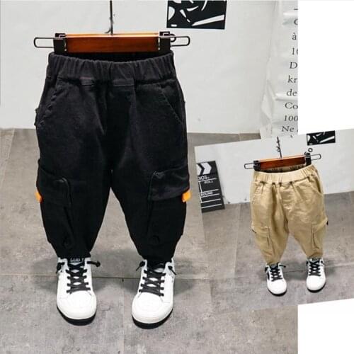 Boy pants 2020 Baby boys trousers 2-6years kids spring autumn clothes solid children pants for toddlers Black Khaki