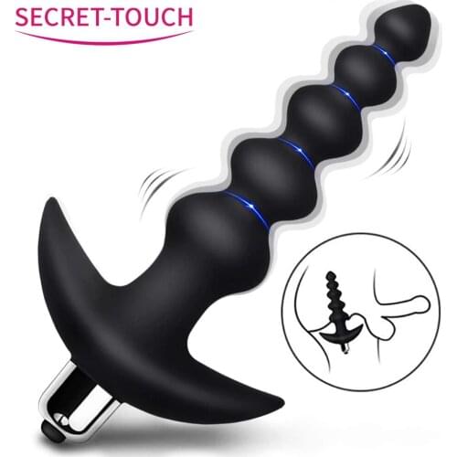 Silicone Vibrator Anal Plug Beads Male Prostata Massager Bullet Anal Vibrator Sex Toys 16 Strong Earthquake Modes Sextouse Man