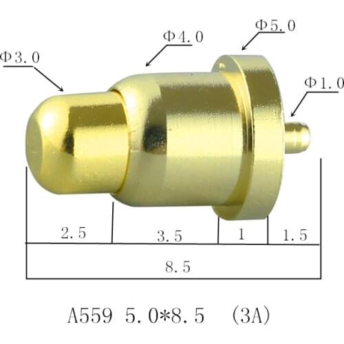 Connector Spring Conductive Pin Current Thimble Spring Needle Copper Gold-plated Pogo Pin A559