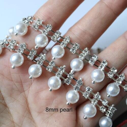 1Yard Fragrant Rhinestone Pearl beaded trims for clothes Sewing trimming ribbon for DIY clothes curtain accessories