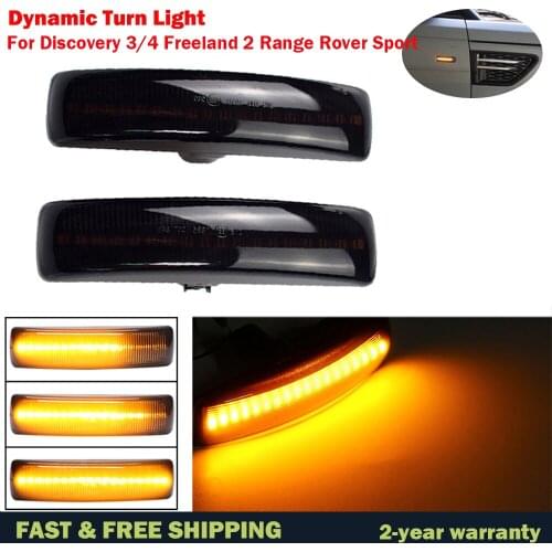 2Pcs LED Turn Signal Dynamic Side Marker Lamps Repeater Indicator Light For Land Rover Discovery 3 4 Rover Sport L320 Freeland 2