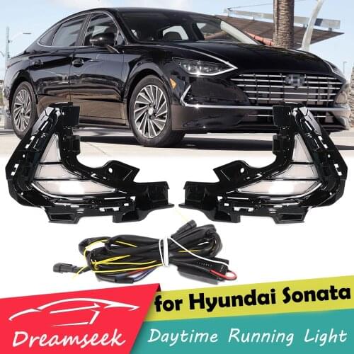 LED DRL Day Light for Hyundai Sonata Hybrid DN8 2020 2021 Daytime Running Light Fog Lamp with Turn Signal