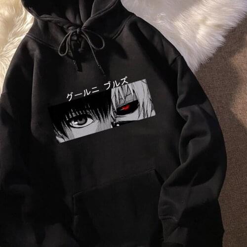 Japanese Anime Y2k Hoodies sweatshirt oversized short sleeve loose streetwear hoodie casual Harajuku womens clothing
