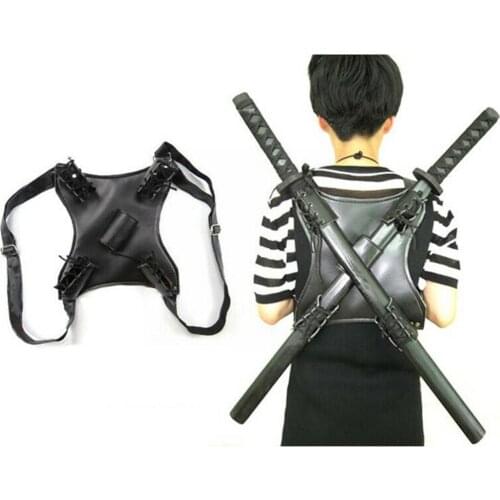 Adult Vintage Costume Leather Back Scabbard For Sword Role Medieval Playing Accessory War Holder Knight Katana A9X4