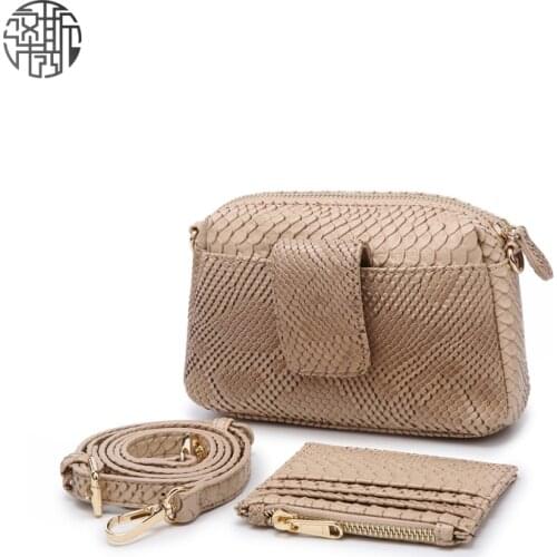 Zenos New Design Snake Skin Shoulder Bags For Women With Credit Card Holder Crossbody Femal Casual Bags Pouch Purse