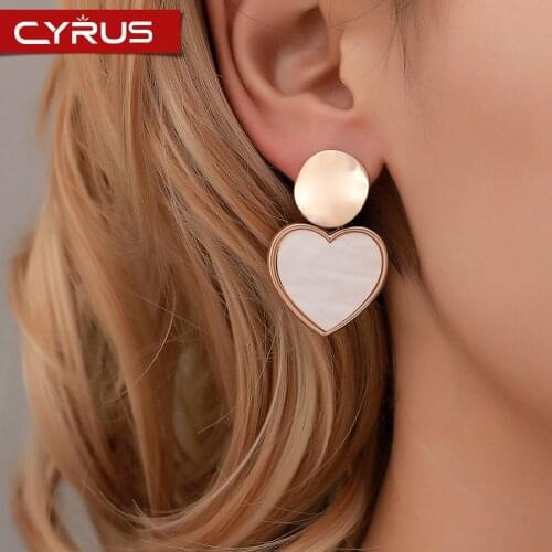 2019 Korean Geometric Heart Dangle Earrings For Women Hollow Round Water Drop Metal Simple Ear Accessories Elegant Mujer Jewelry
