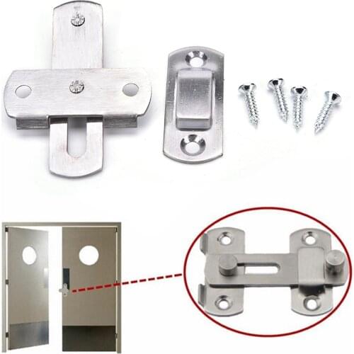 1set Guard Latch Bolt and 4 Screws Sliding Door Lock Handle Stainless Steel Door Latch Home Safety Chain Door Accessories