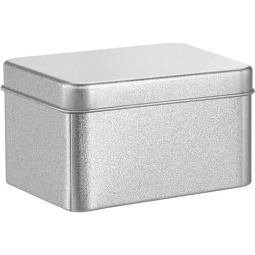 1pc Tea Box Square Empty Tin for Store Spices Candies Tea Coffee Tea Caddies Silver Kitchen Sotrage Canister Teaware Storage Box