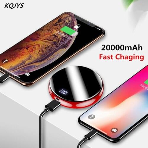 20000mAh Mini Power Bank Battery Charger For iPhone Samsung 2.1A Portable Fast Power Bank Charger For Huawei Xiaomi