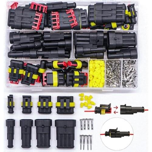 352/708pcs terminales eléctricos conectores eléctricos wire connecteur waterproof 2/3/4 pin 26 Sets connector terminal 12A