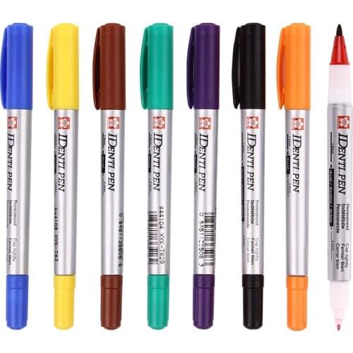 8 Colors Japanese Sakura Marker Pen Brush Dual Headed CD Paper Whiteboard Drawing Fineliner Sketch Pens Art Stationery Supplies