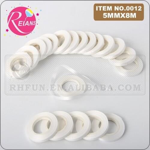 8m*5mm White Balloon Ribbon Fastener Gift String Package Ribbon Tapes For Birthday Party Wedding Decoration Party Supplies