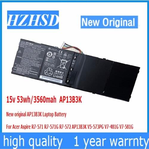 15v 53wh/3560mah AP13B3K New original Laptop Battery For Acer Aspire R7-571 R7-571G R7-572 AP13B3K V5-573PG V7-481G