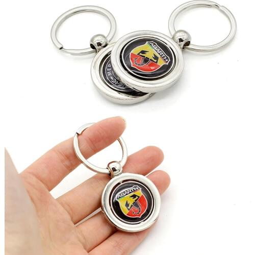 Luluda Auto KeyRing For Ferrari Benz Amg abbs peugeot ABARTH Logo Metal KeyChain Badge Key Ring Emblem Key Holder Chain