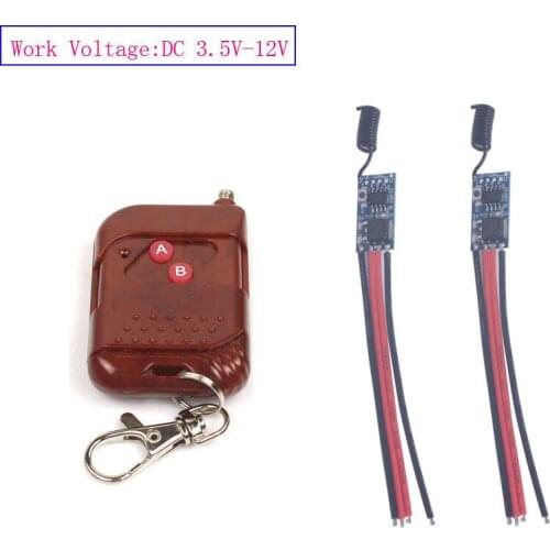Sleeplion DC 3.5V 5V 6V 9V 12V Wireless Micro Switch Remote Control Switch 2 Receiver Transmitter 3.5V-12V Relay Module Kit