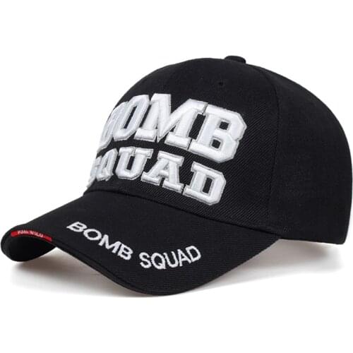 New BOMB SQUAD letter embroidery baseball cap fashion 3D embroidery hip hop hats mens cotton% sports caps adjustable sunhat