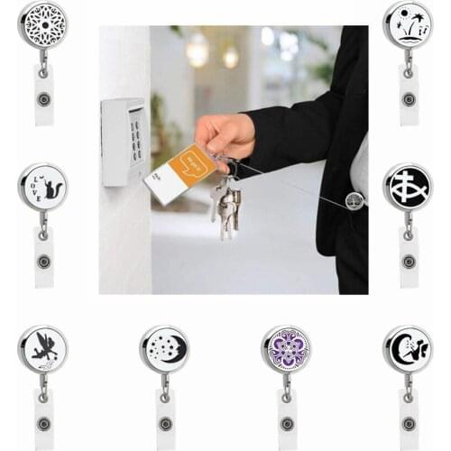 BJ-2 New Love cat 316L stainless steel Badge Holder Essential Oil Diffuser Locket Name Tag Alligator Clip Holder Free 10pcs pads