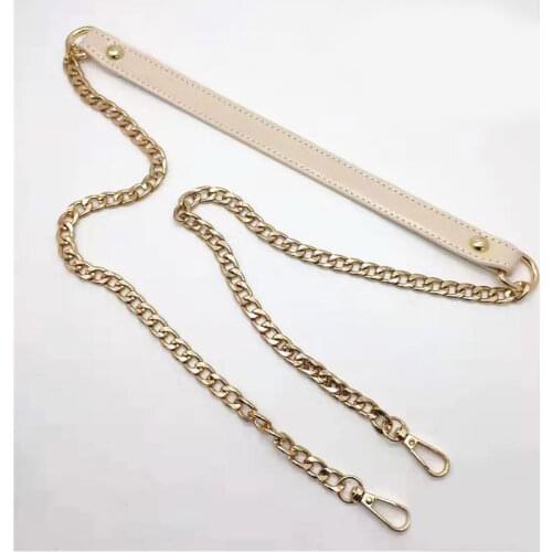 120cm PU Leather bag chain Shoulder Bag Strap Buckle Handle Gold Metal Chain Repalcement Solid Handbag Accessories Correa Bolso