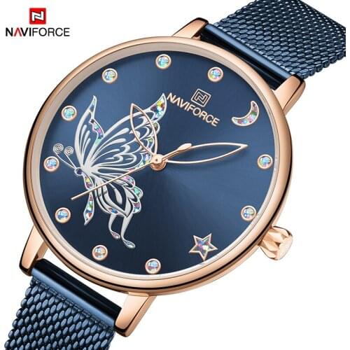 New NAVIFORCE Brand Ladies Fashion Watch Women Business Wrist Watches Female Waterproof Blue Color Luxury Clock Relogio Feminino
