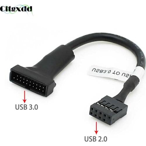 Cltgxdd 1/2/5pcs 19 Pin 20 Pin USB 3.0 Female To 9 Pin USB 2.0 Male Motherboard Header Adapter Converter Cable Cord