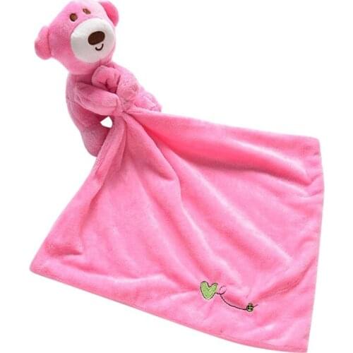 Baby cartoon bear doll plush saliva towel multi-function appease towel hot sale cotton high quality appease plush toy animal S5