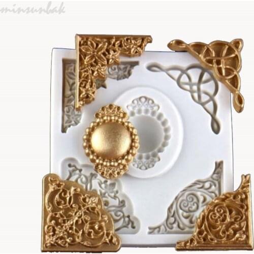 Minsunbak European Embossed Lace Mold DIY Fondant Cake Mold Chocolate Gumpaste Baking Tool