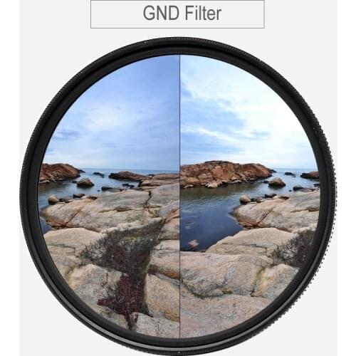Graduated Neutral Density 0.9 GND ND Filter 3-Stop for Canon Nikon Sony Fujifilm Lens 37 43 46 40.5mm 49mm 52mm 55mm 58mm 62mm 67mm 72mm