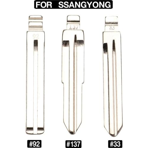 Kutery 10PCS Flip Smart Car Key Blade For Ssangyong Korando New Actyon C200 S170 Kyron KD #33 #92 #137 Uncut Key Blank Replace
