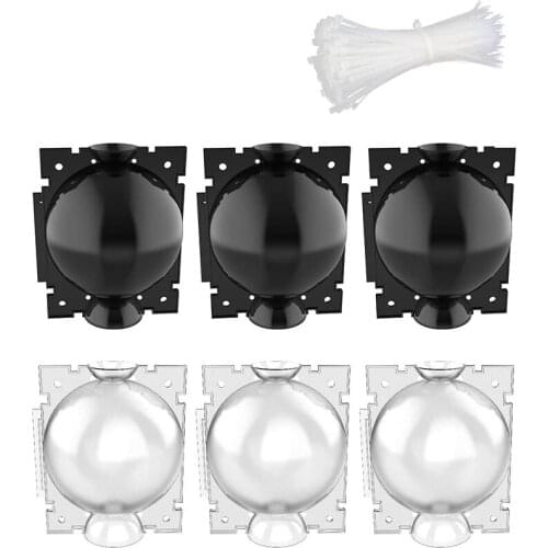 Plant Root Growth Box High Pressure Plant Air Layered Pod Propagation Ball, Plant Grafting Box 3 Black + 3 Transparent