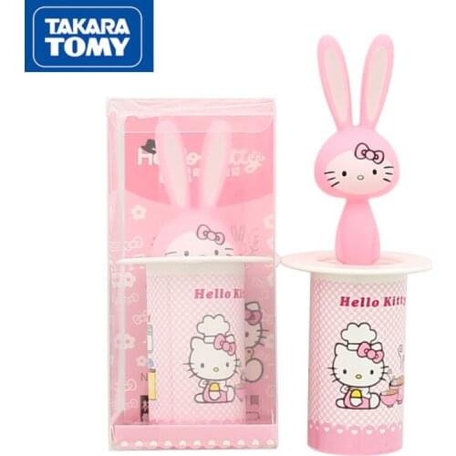 TAKARA TOMY creative cartoon Hello Kitty push-type toothpick holder simple automatic pop-up household toothpick box