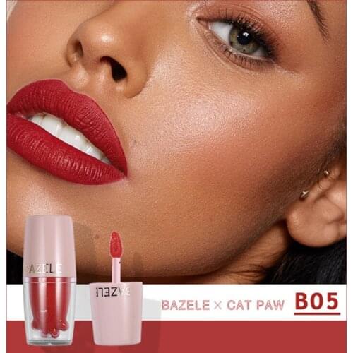 Matte Lip Glaze Cute Cat Paw Designed Non-stick Cup Lipsticks Moisturizing Long Lasting Lips Makeup Lip Gloss Lipsticks Makeup