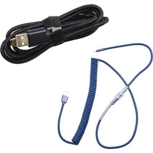 Mechanical Keyboard Spiral Data Cable Fast Charging Type-C Connector USB Interface