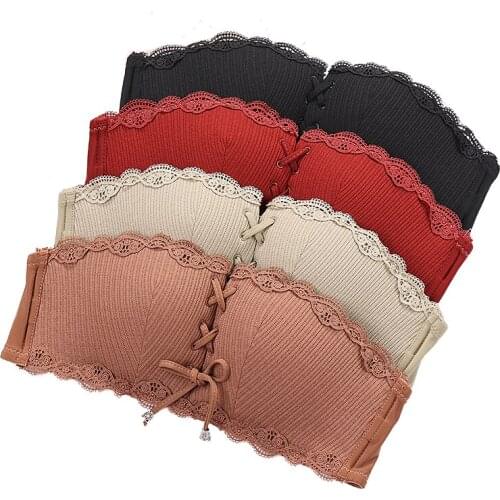 Fashion Bandage Push Up Bra Women Sexy Lingerie Strapless Bras Non-slip Backless Underwear Wireless Girl Bralette Intimates