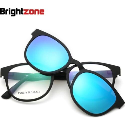 Fashion Light Ultem PEI Retro Tungsten Myopia Set Eye Glasses With Magnet Polarized Sunglasses Clip-on Mirror Prescription Frame