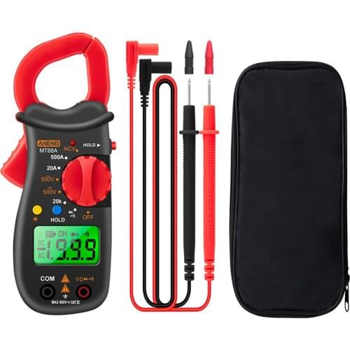 MT88A Digital Clamp Multimeter 1999 Counts 500A AC Current DC/AC Voltage Meter Capacitance Temperature Tester