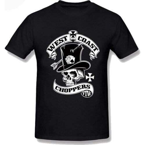 Black West Coast Choppers T Shirts Harajuku Mens Male Camiseta Masculina Short Sleeve Tee Shirt Homme De Marque Cotton Tshirt