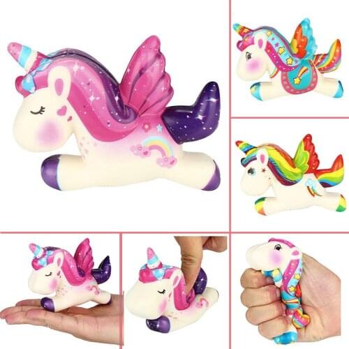 New Cartoon Unicorn Squishy Slow Rising Cute Horse Kid Toy Collectibles Soft Colorful Bread Gift Decorations