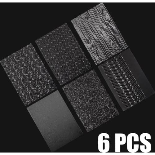 6pcs Clear Texture Sheet Set Plastic Tree Gear Tire Pattern Texture Mat Cake Decorating Border Mold For Sugar Craft Baking Mold