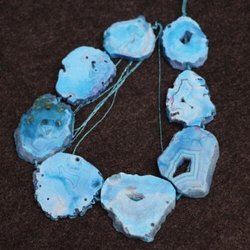 New Druzy Drusy Stone Beads! 15.5inches Sky Blue Druzy Necklace Beads Necklace Pendant Valentines Day Gifts Crystal Jewelry