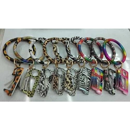 New PU Leathe Tassel Keychain Llaveros Mujer for Women Bag Accessories Keyring Holder CH3594-B