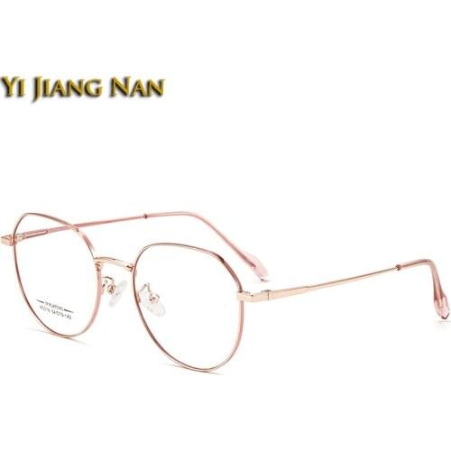Women Optical Eyewear Irregular Round Retro Alloy Light 13 g IP Plated Prescription Glasses Frame for Men Eyeglasses Spectacle