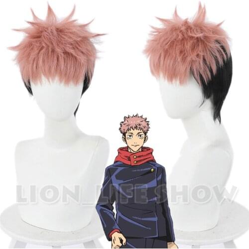 Yuji Itadori Cosplay Wig Anime Jujutsu Kaisen Cosplay Jujutsu Kaisen Yuji Itadori Costume Wig