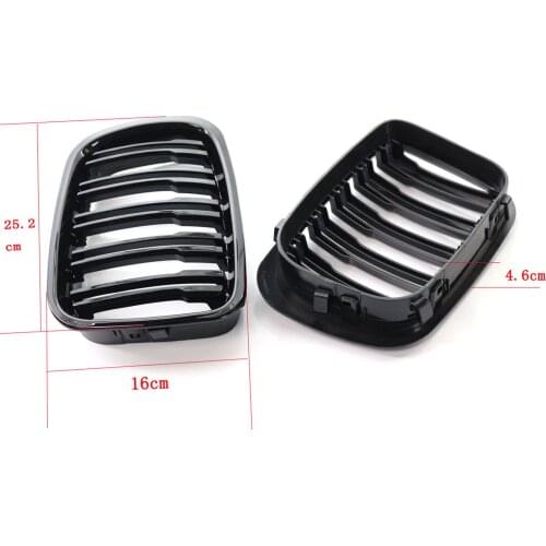 Double Line Front Hood Kidney Grill Grille Fits for BMW E46 4 Door 1998-2001