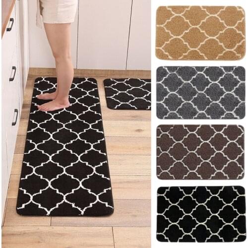 Striped Doormat Rug Floor Mat Bathroom Decor Home Doormat Soft Flannel Carpet Modern Kitchen Mat Anti-Slip Water Absorbent Rugs