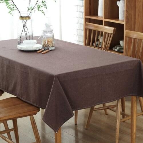 Cotton Coffee Color High Quality Tablecloth European Multi-purpose Dustproof Table Cloth Rectangular Kitchen Tablecloth Mantel