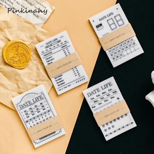 30pcs Retro Time Planner Date/Week/Month Translucent Memo Pad sticky Notes Write Pad Note Paper Plant Word Phrases Office Supply