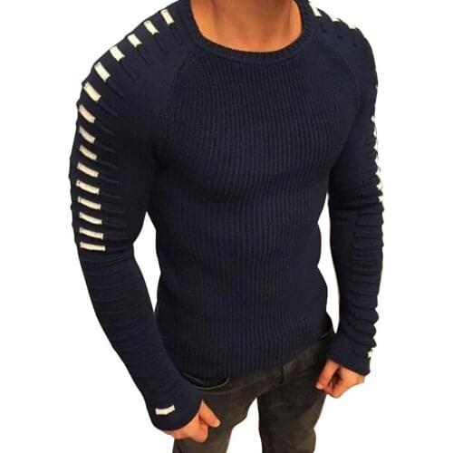 Sweater Slim Cuffs Cotton Crew Neck Pullover Top for Winter