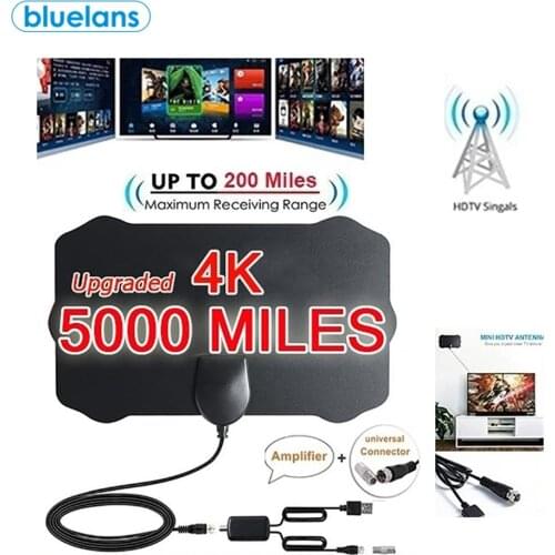 Mini Shield Shape HDTV Antenna 4K HD Indoor Digital TV Aerial Signal Amplifier 980 Miles Range 25DB For VHF UHF HDTV Antenna